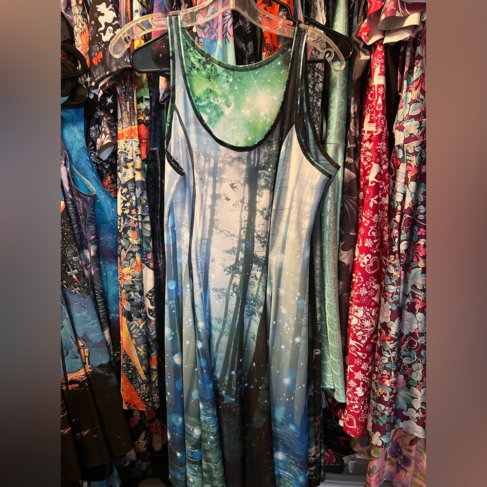 Blackmilk Forest Orbs vs Galaxy longline IOD inside out Dress size large for